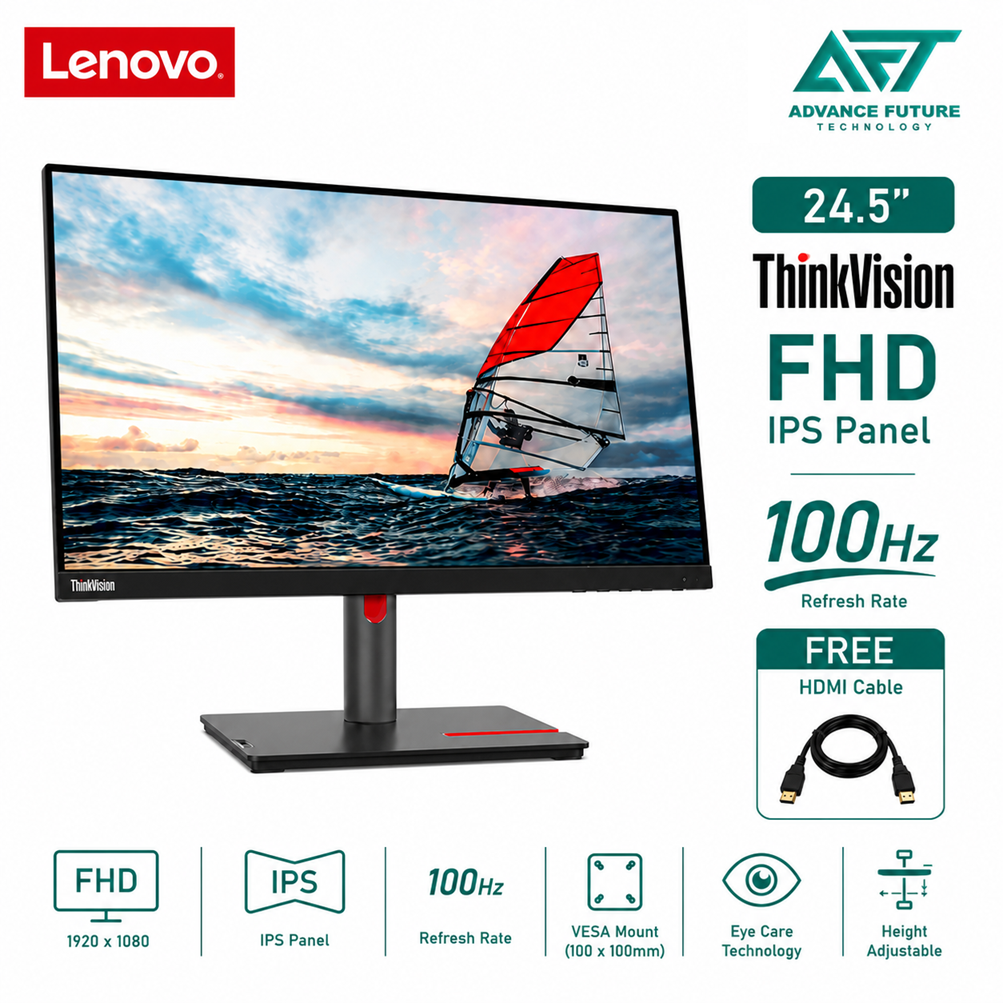 Lenovo ThinkVision P25i-30 63F4MAR1MY 24.5'' FHD IPS 100Hz Flat Monitor ( HDMI, DP, VGA, USB, 3 Years Warranty )