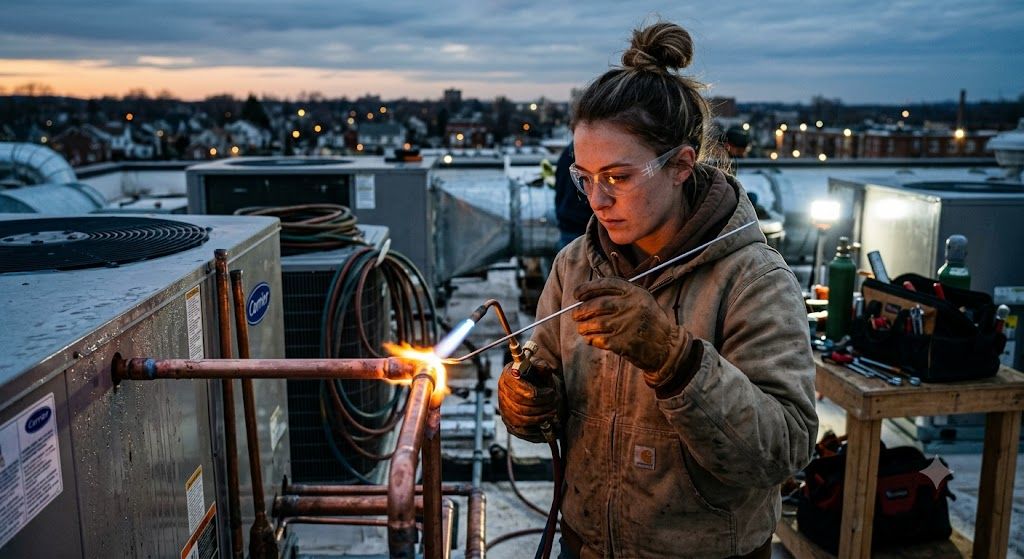 oxy acetylene torch brazing copper HVAC