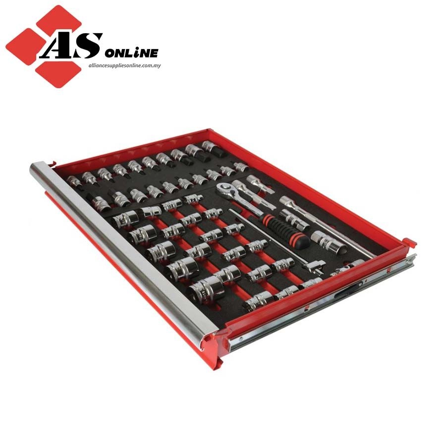 KENNEDY 30 Piece Metric Ken-Grip 1/2in Square Drive Socket Set in 2/3 Foam Inlay for Tool Chests / Model: KEN5950205K