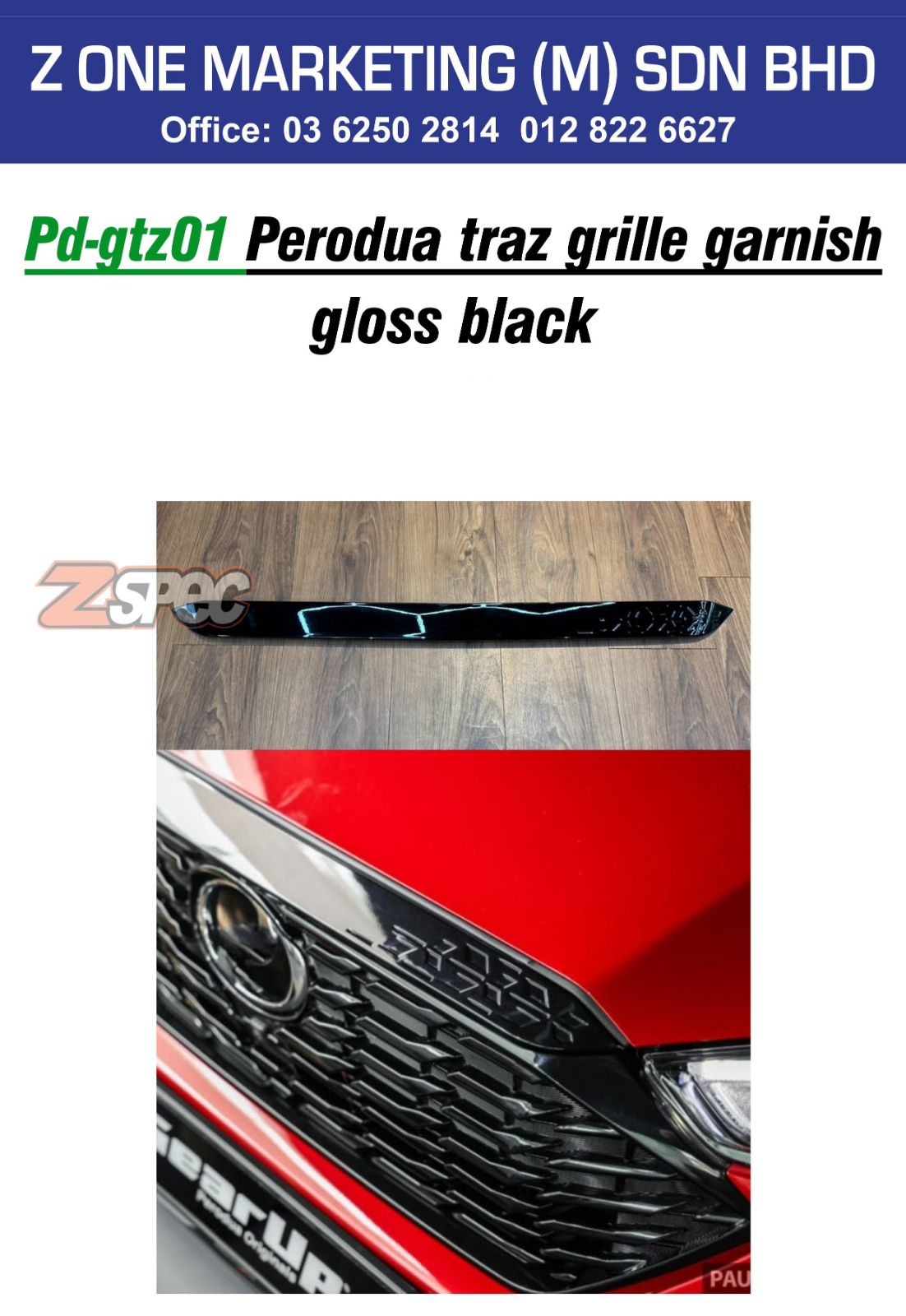 Pd-gtz01 perodua traz Grille Garnish
