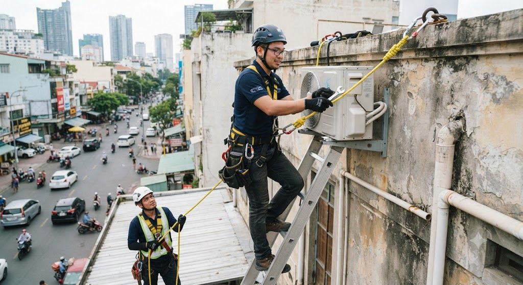 HVAC work at height safety guide