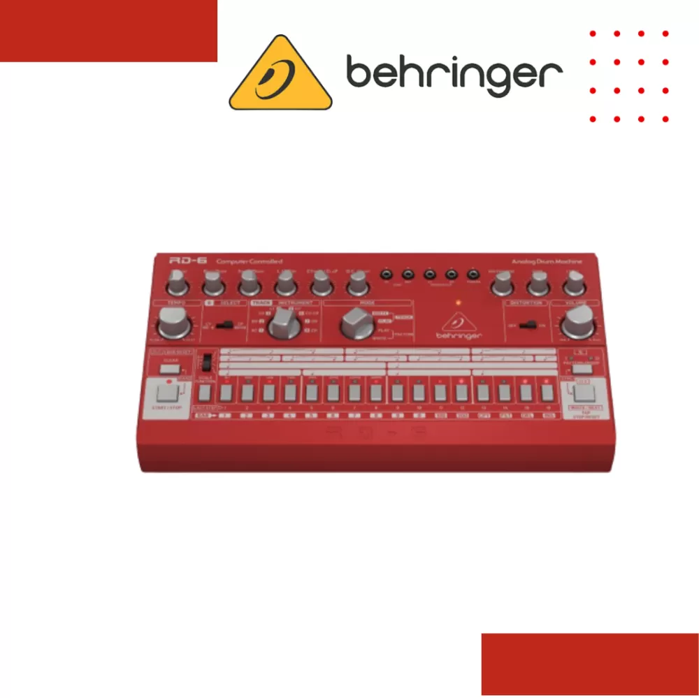 Behringer RD-6-RD Analog Drum Machine - Red