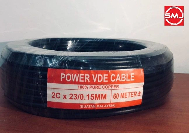Power VDE Cable 23/0.15mm x 2 Core (Black) (60m) 