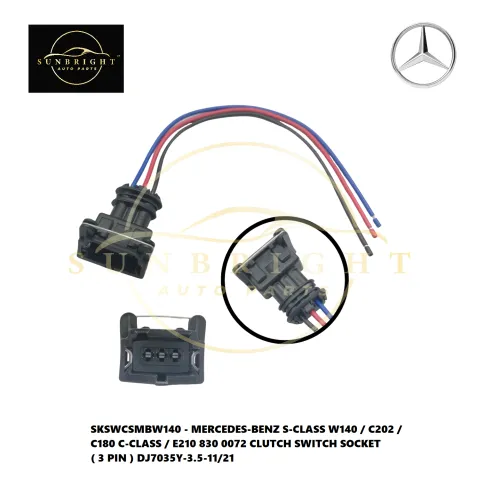 SKSWCSMBW140 - MERCEDES-BENZ S-CLASS W140 / C202 / C180 C-CLASS / E210 830 0072 CLUTCH SWITCH SOCKET ( 3 PIN ) DJ7035Y-3.5-11/21