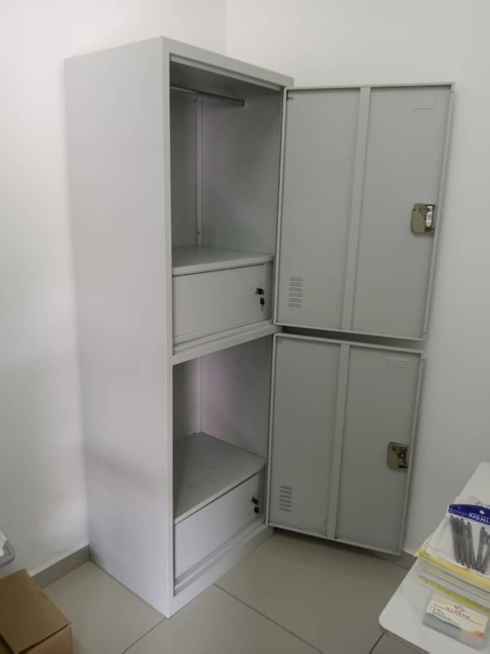 2 Door Steel Locker | Heavy Duty Metal Wardrobe Locker | Staff Locker | Office & Factory Storage Cabinet Malaysia