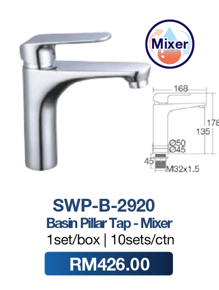 Saniware Basin Pillar Tap Mixer 2920 