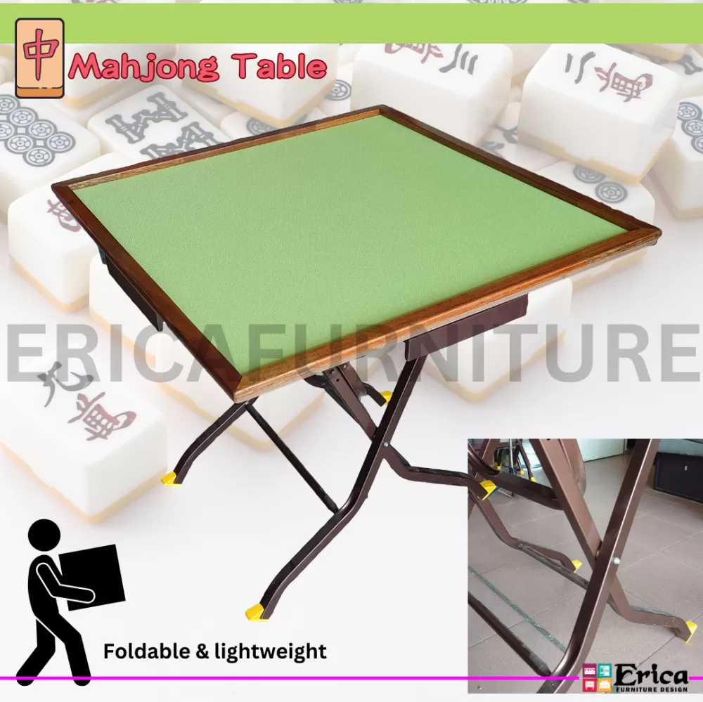 [Ready Stock] Erica Mahjong Table / 4 Drawer / Square Fodable Mahjong Tables