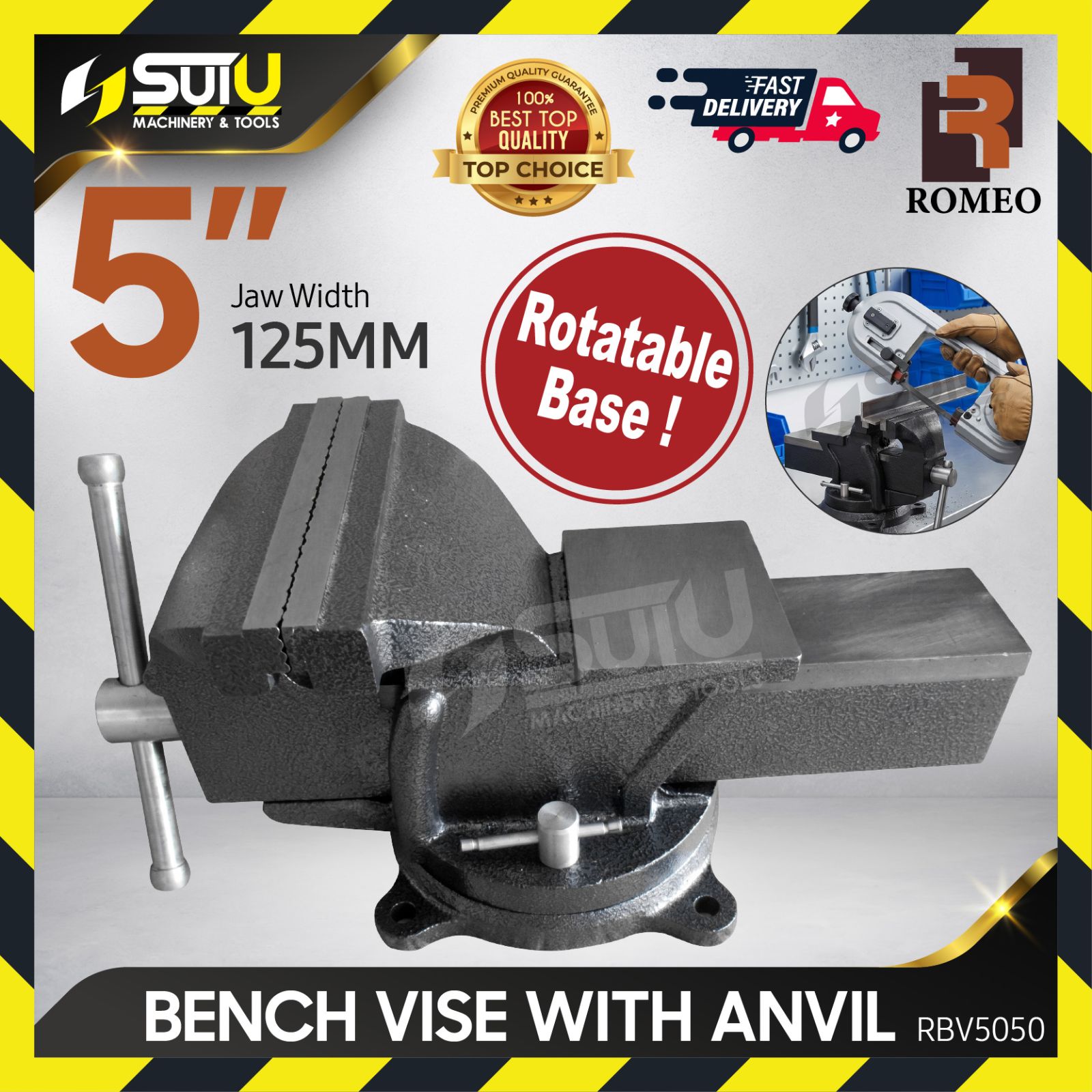 ROMEO RBV5050 5" Bench Vice / Bench Vise with Anvil