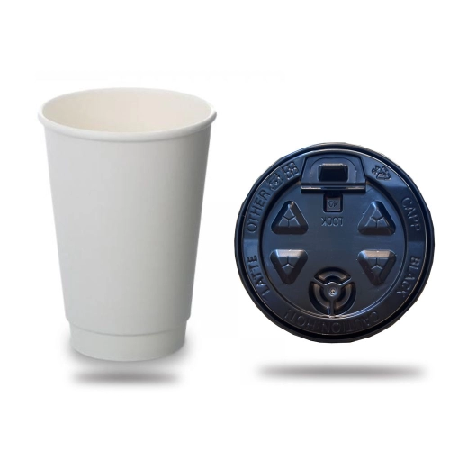 12oz Double Wall Paper cup + Uni Lid.