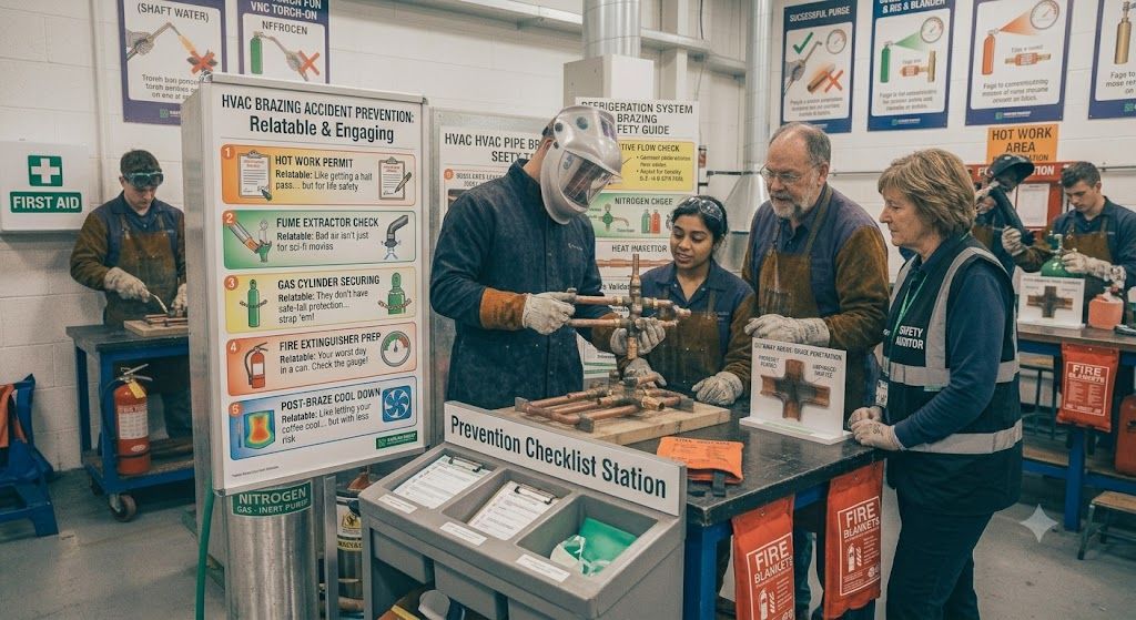 HVAC brazing accident prevention methods