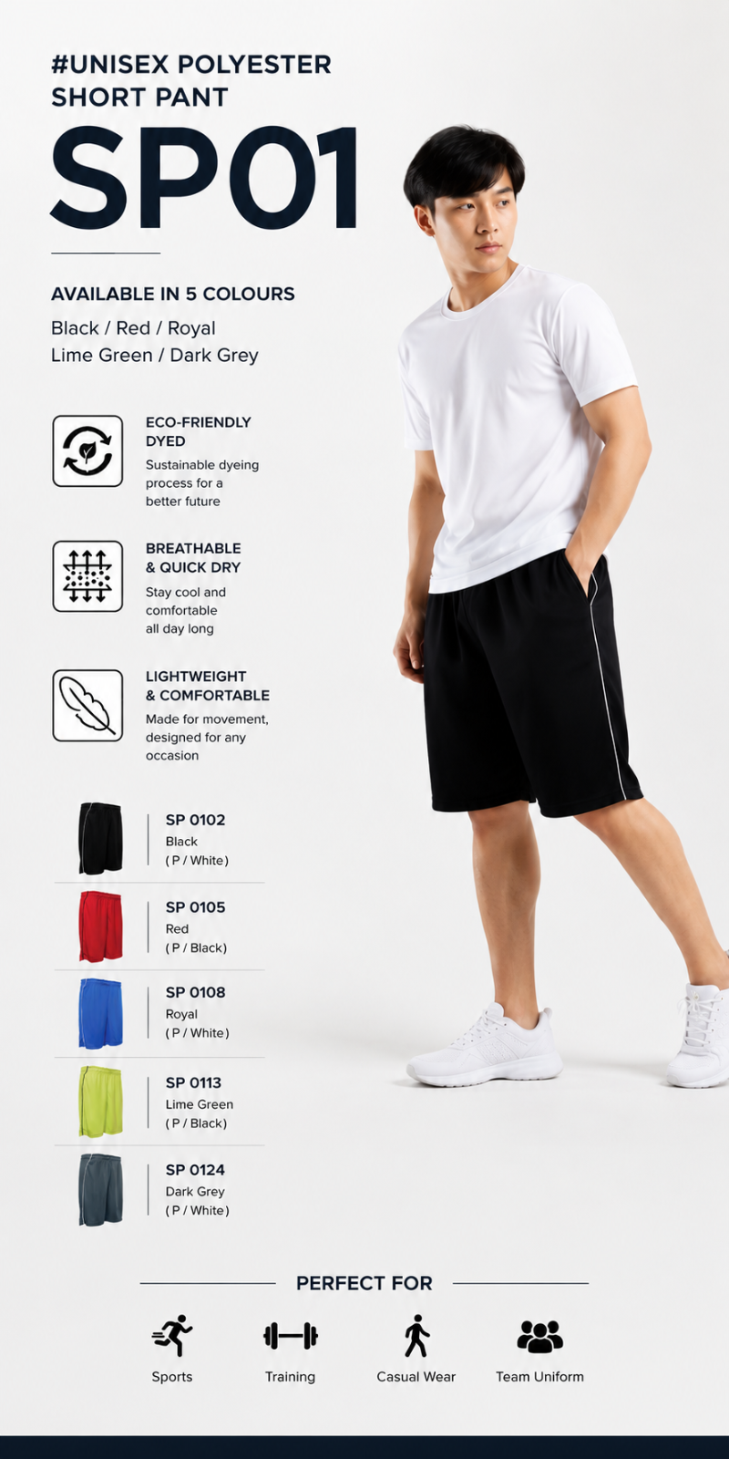 Unisex Polyester Short Pant - SP01