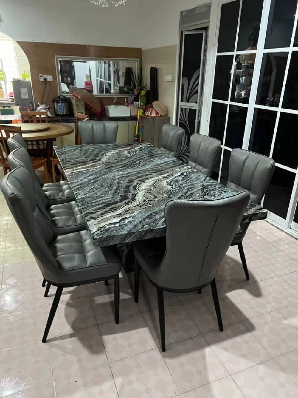 Full Marble Dining Table | 8 Seater Marble Dining Set | Meja Kerusi Makan Premium Design Affordable Price | Promosi Perayaan | KL |Penang | Sungai Petani | Bertam | Alor Setar | Ipoh | Taiping | Tapah | Damansara 