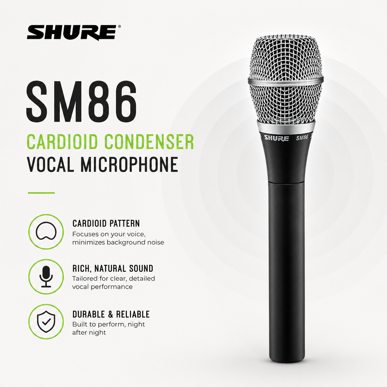 Shure SM86 – Mikrofon Vokal Kondensor Cardioid