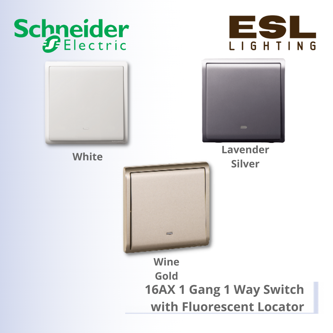 [DISCONTINUE] SCHNEIDER Pieno 16AX 1 Gang 1 Way Switch with Fluorescent Locator - E8231L1F_WE_G11 E8231L1F_LS_G11 E8231L1F_WG_G11