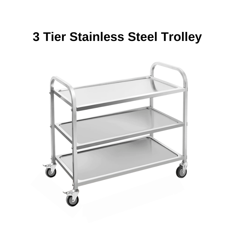 3 Tier Stainless Steel Food Trolley