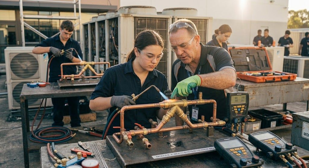 copper pipe joining HVAC brazing course
