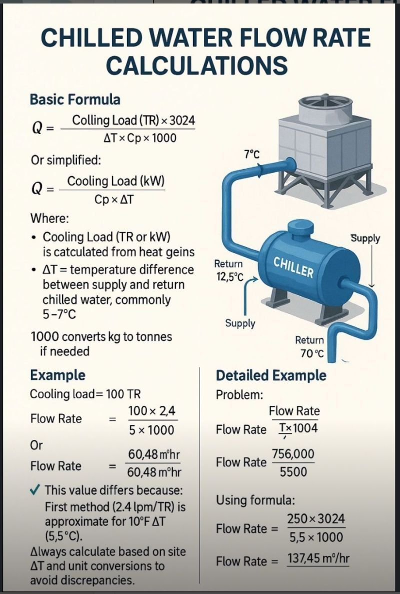 Chilled water flow rate calculation GPM