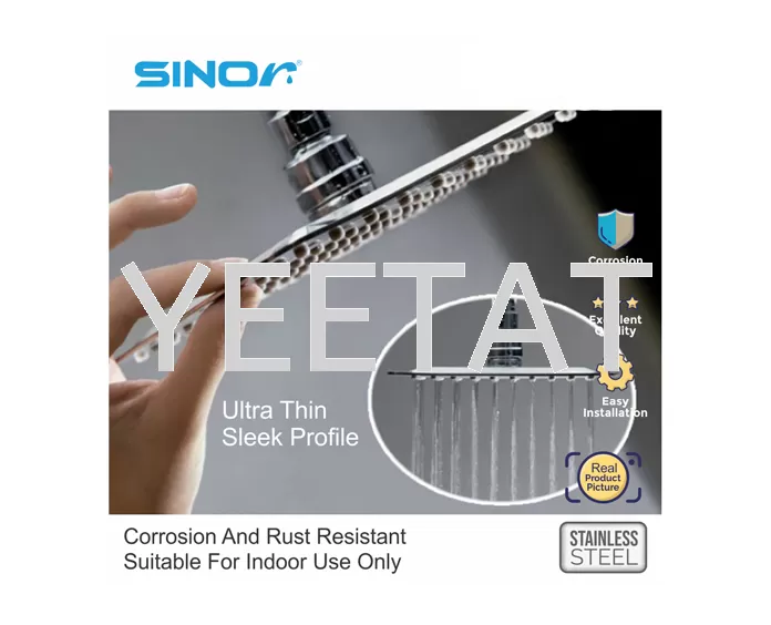 [ SINOR ] SH-710-R4 STAINLESS STEEL 4 INCHES ROUND ULTRA THIN SHOWER HEAD SET