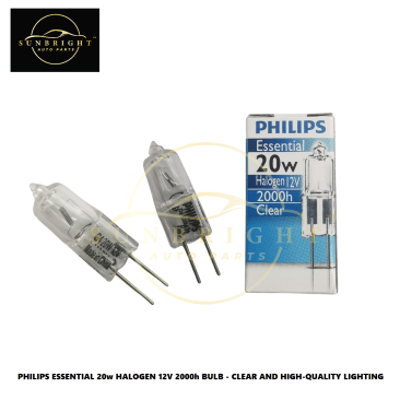 BBPESS - PHILIPS ESSENTIAL 20w HALOGEN 12V 2000h BULB - CLEAR AND HIGH-QUALITY LIGHTING