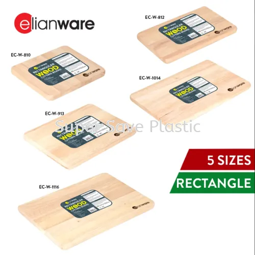 Elianware Wood Rectangular Cutting Chopping Board / Papan Pemotong