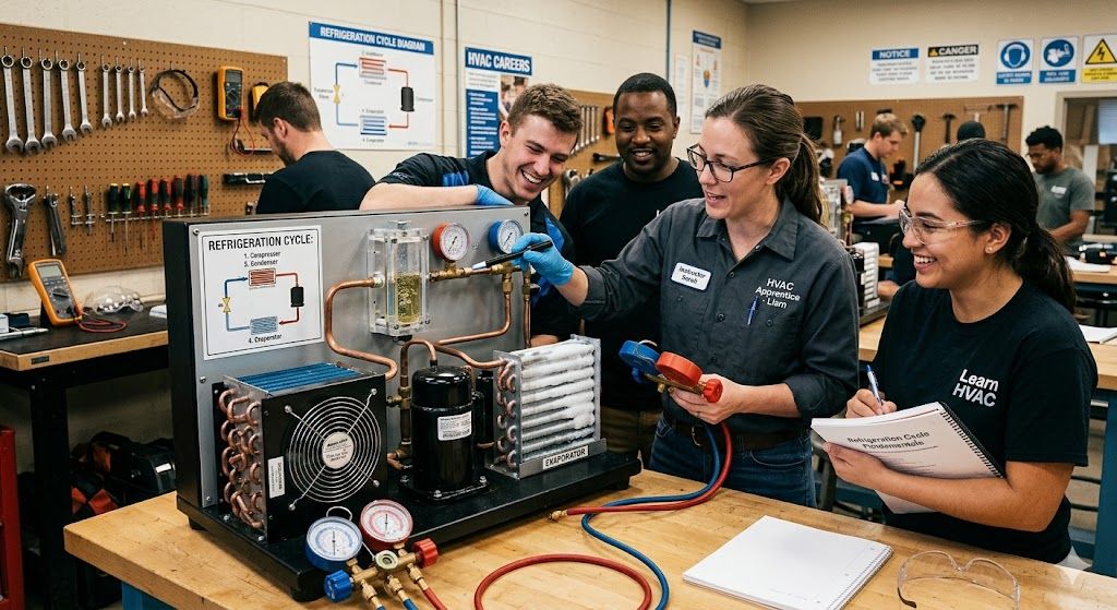 Learn refrigeration cycle in HVAC