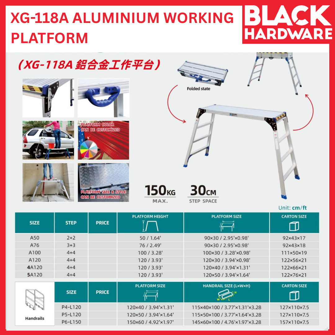 Black Hardware TONGDA XG-118A Aluminium Working Platform | Heavy-Duty Portable Hop-Up Work Bench