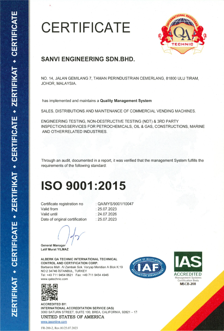 OUR ISO CERTIFICATE