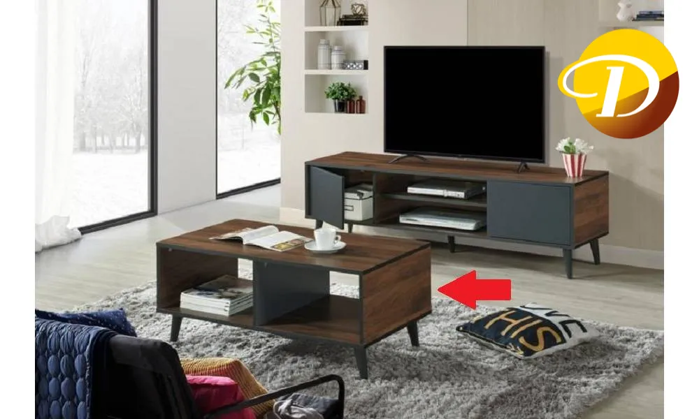 HF 1233 Coffee Table Dark Brown Grey