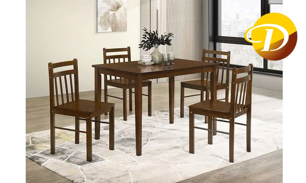 HF Q5 Dining Chair SQT 2.5 x 4 Solid Top Table Dark Brown Dining Set