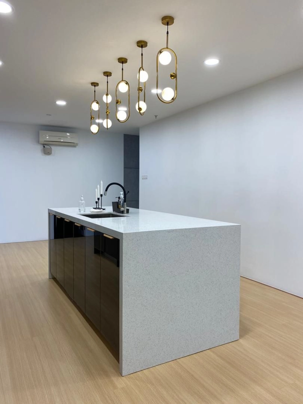 Custom kitchen island with storage and tabletop design