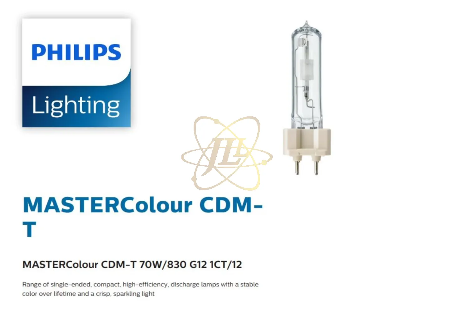 PHILIPS MASTERCOLOUR CDM-T 70W/830 G12 3000K WARM WHITE PHILIPS MASTERCOLOUR CDM-T 70W/830 G12 3000K WARM WHITE