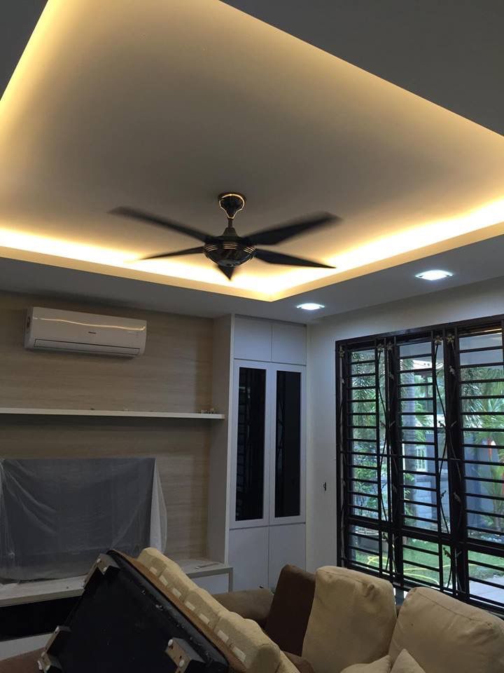 Ceiling And Electrical Work With LED Point