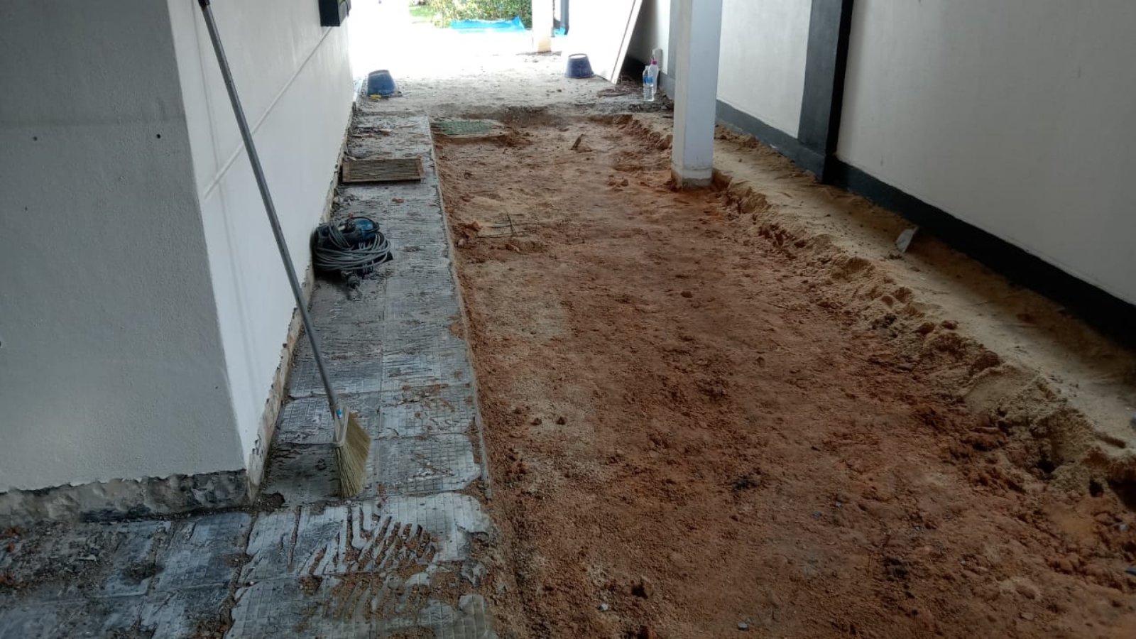 Yard Area Repair Floor Tile And Aluminum Work