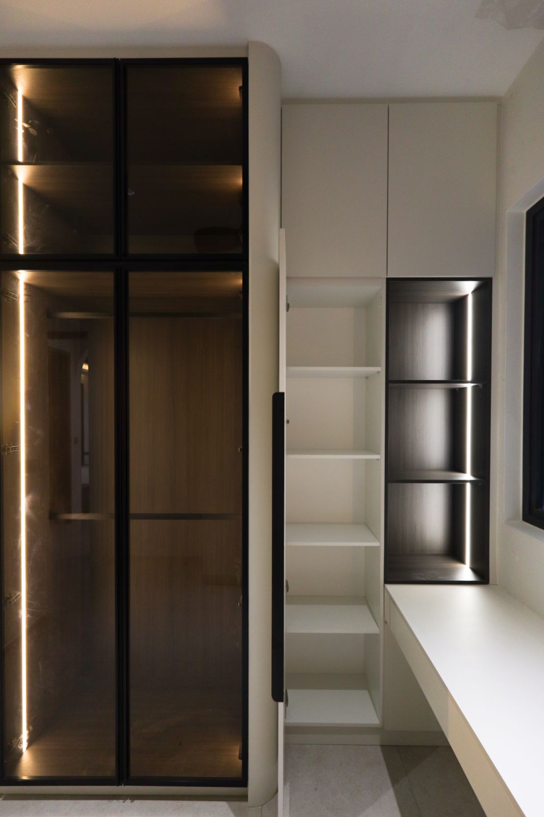 Modern Wardrobe With Open Shelves And Study Desk | Cabinetku Malaysia