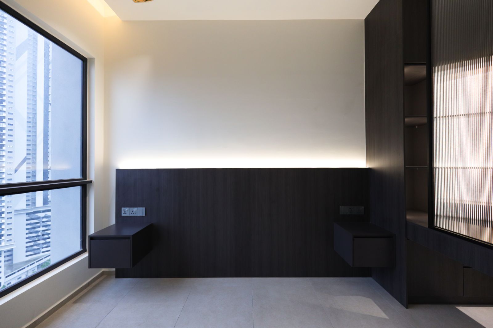 Modern Bedroom Wall Panel And Built-In Cabinet Design | Cabinetku Malaysia