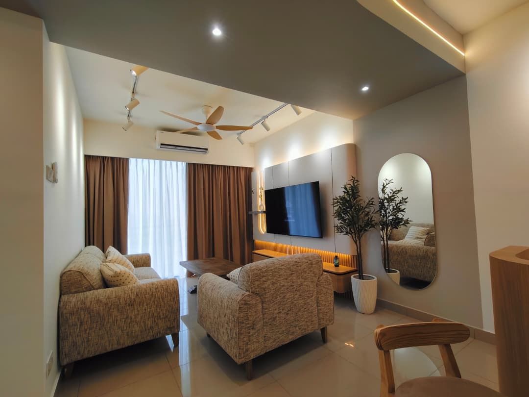 Laminated Plywood TV Console Cabinet For Residence Seri Serindit In Melaka