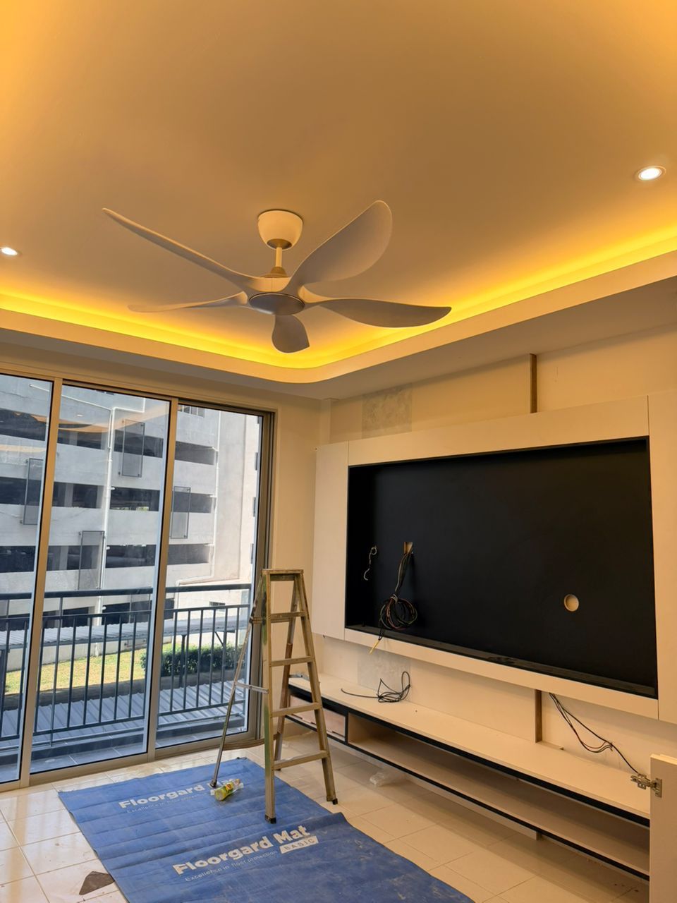 Living Room Plaster Ceiling For Residence In Melaka 