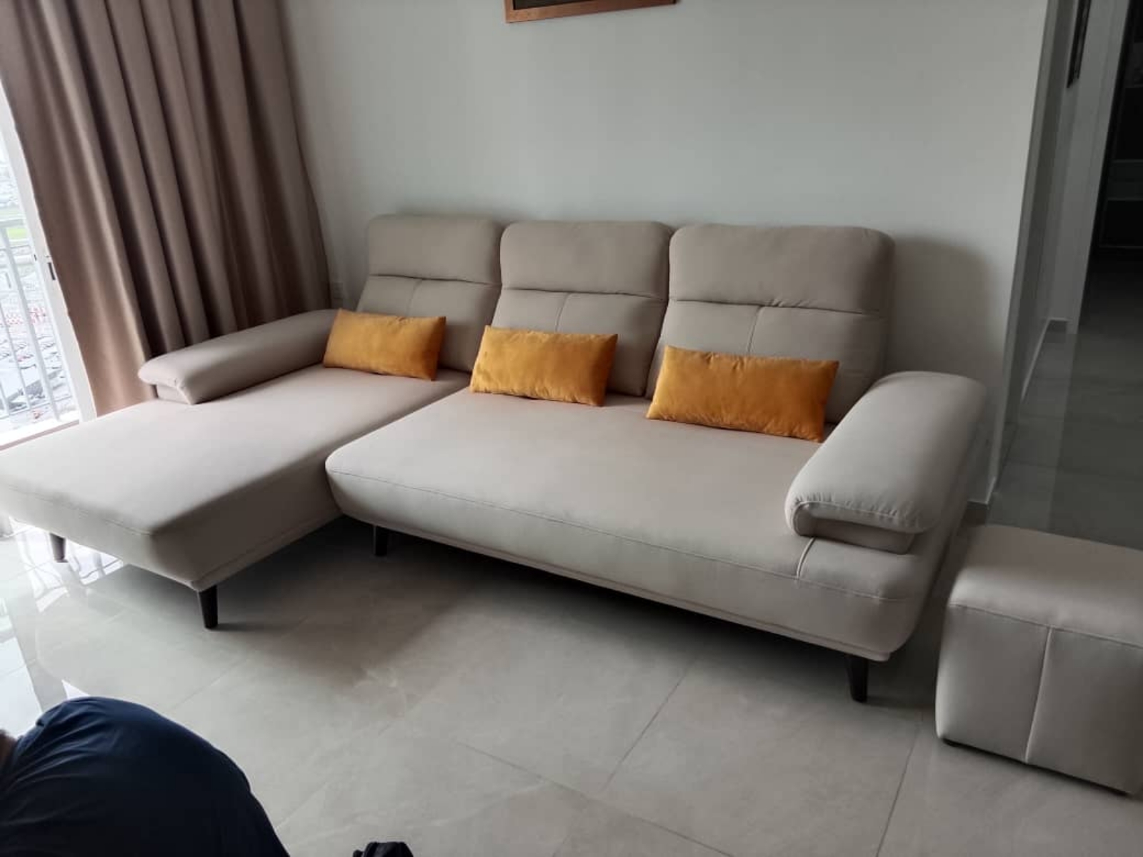 Thanks for Customer From Bayan Lepas Penang With Order Model Eames L-Shape Push-Back Sofa Colour Beige 