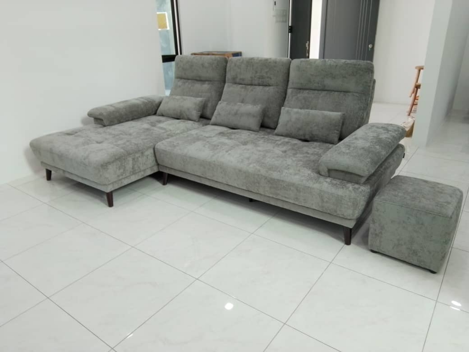 Thanks for Customer From Nibong Tebal Penang With Order Model Chester L-Shape Push-Back Sofa Colour Grey 
