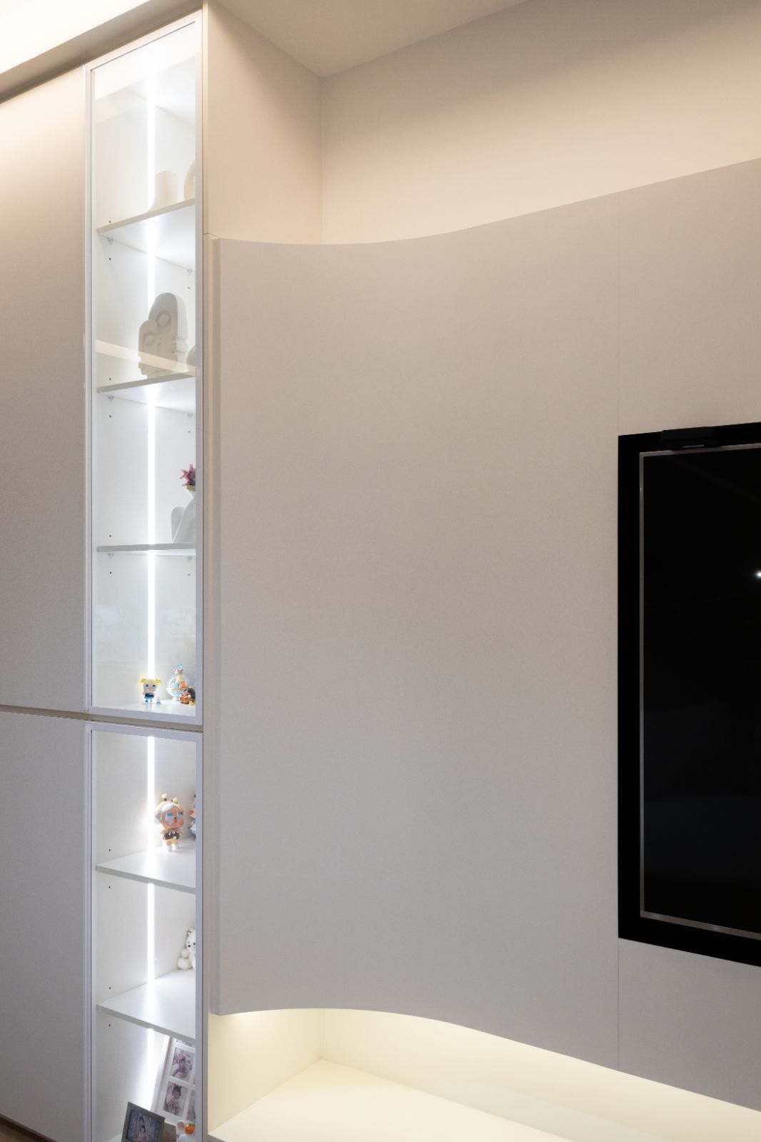 Custom Built-In Feature Wall and LED Display Cabinet in Klang Area