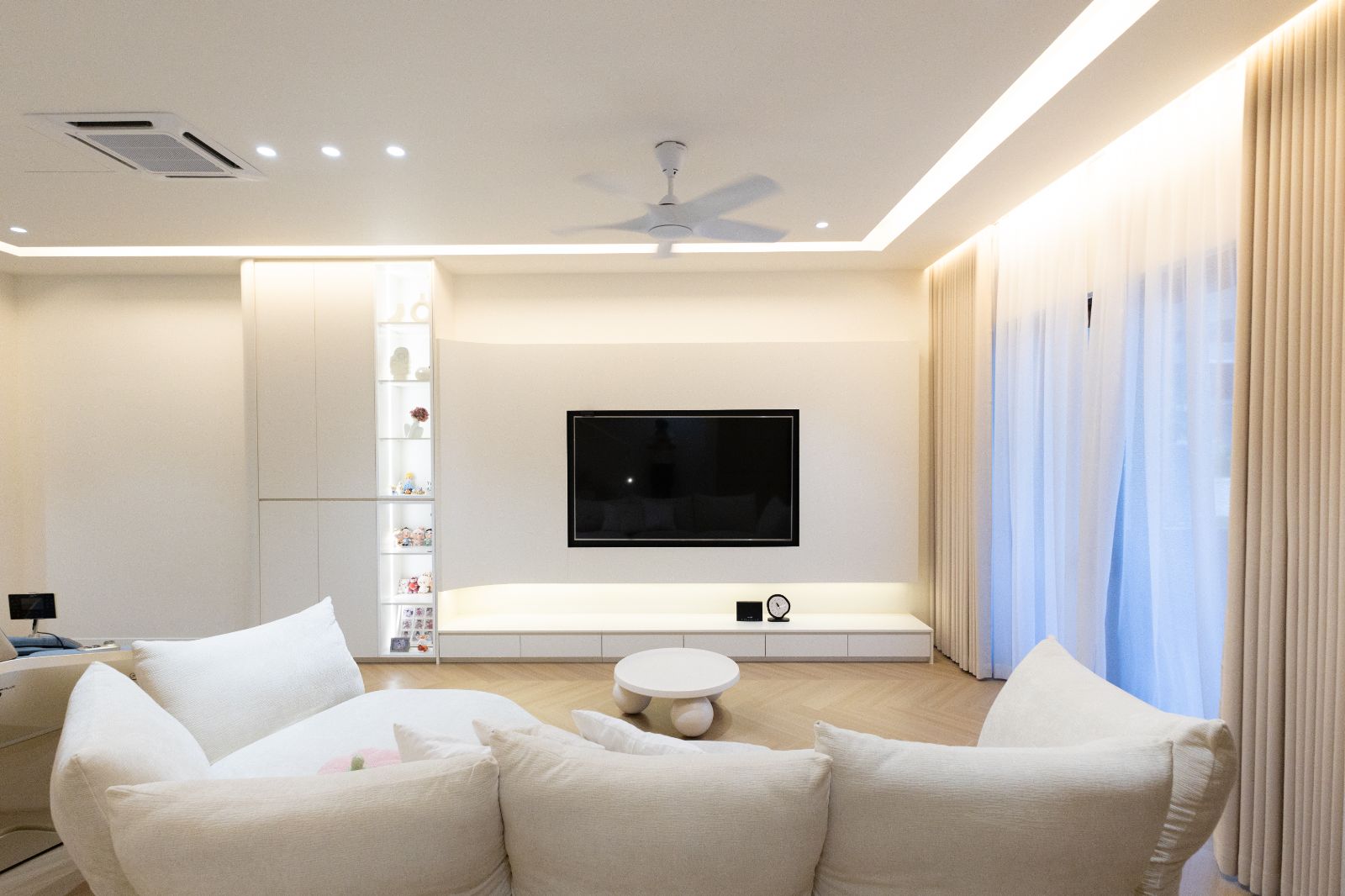 Direct Factory Custom TV Console and Modern Living Room Feature Wall in Klang Valley