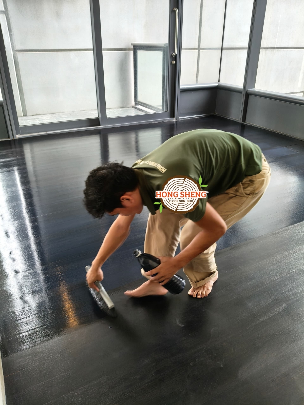 Wooden Floor Refurbished with color coating @ Kuala Lumpur &amp; Selangor Area 