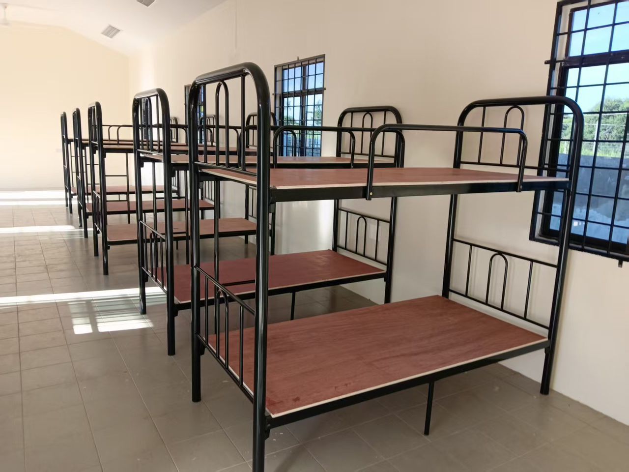 Heavy Duty Double Decker Bed, HRF Foam Mattress &amp; Steel Locker for Kem Askar Wataniah Malaysia