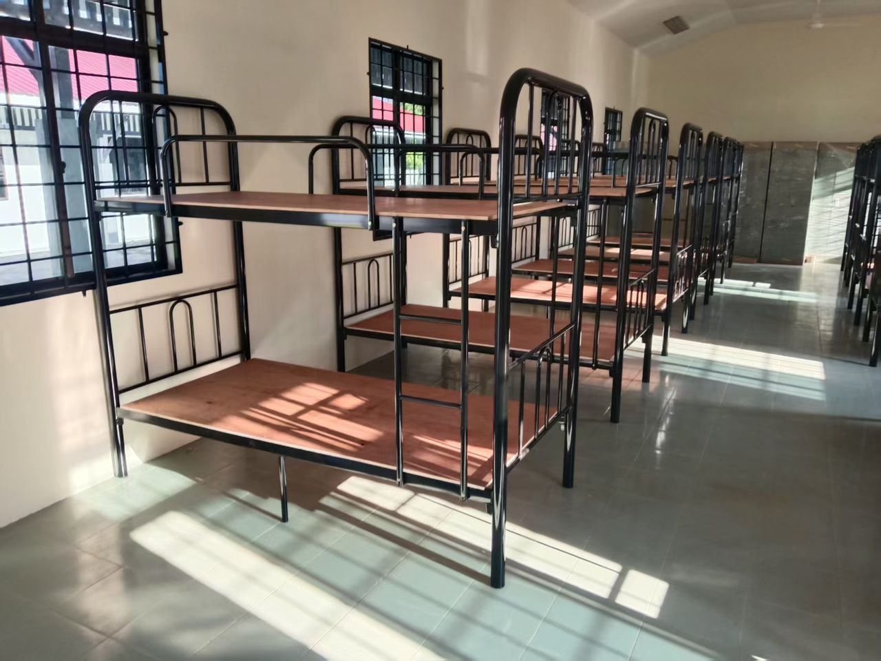 Heavy Duty Double Decker Bed, HRF Foam Mattress &amp; Steel Locker for Kem Askar Wataniah Malaysia