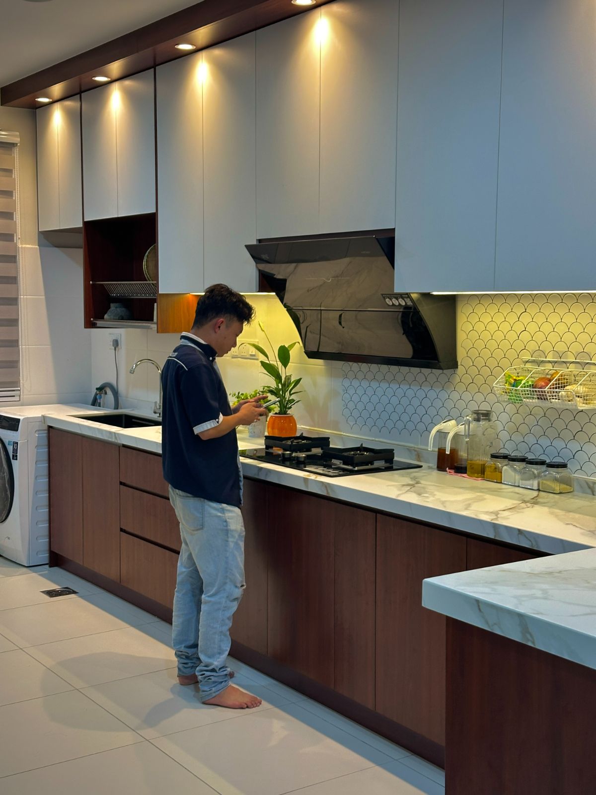 Melamine Kitchen Cabinet With Sintered Stone