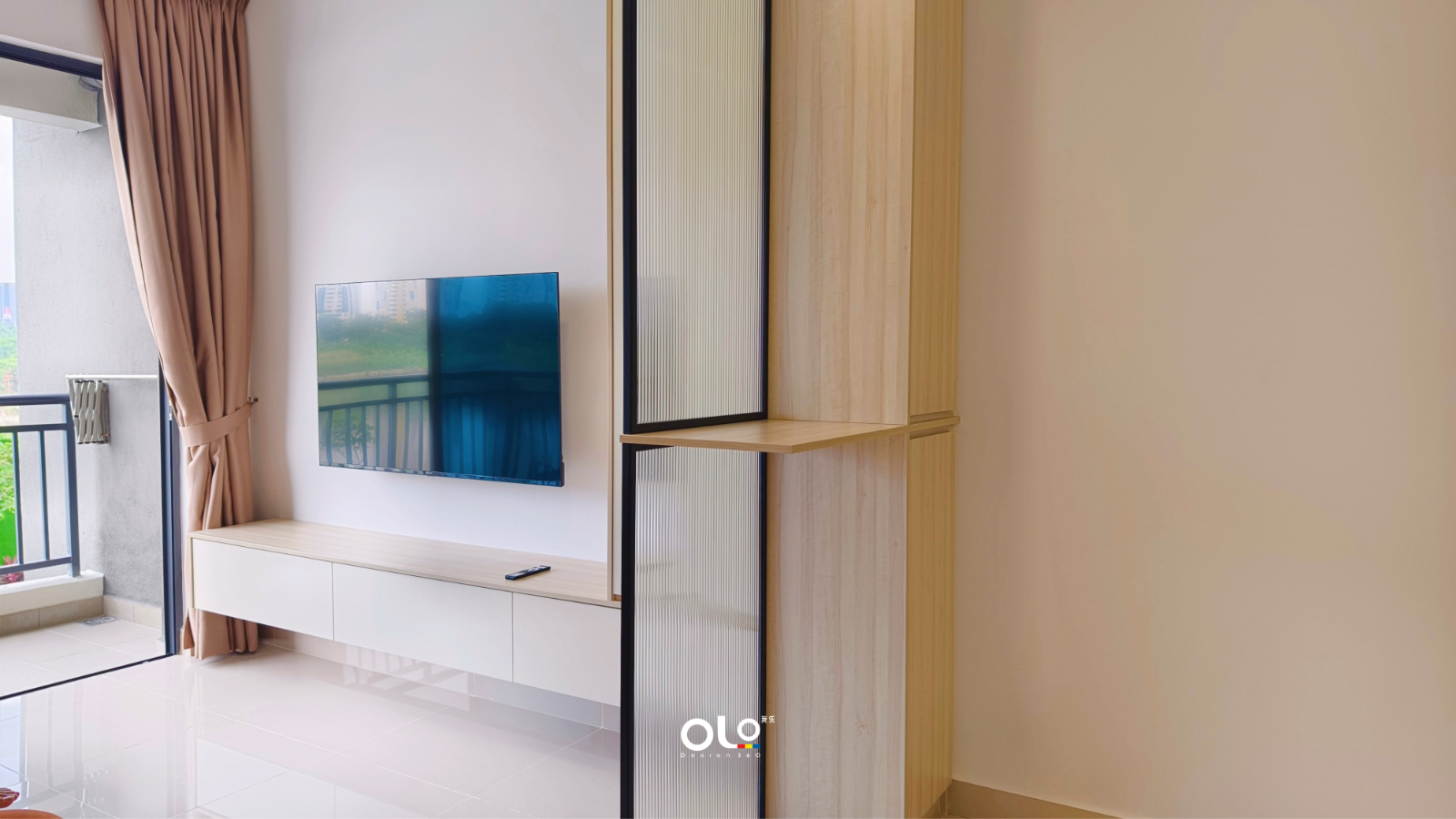 Fluted Glass Partition, Room Divider