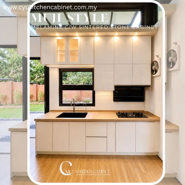 Melamine With Sintered Stone Kitchen Cabinet @ Nilai Impian