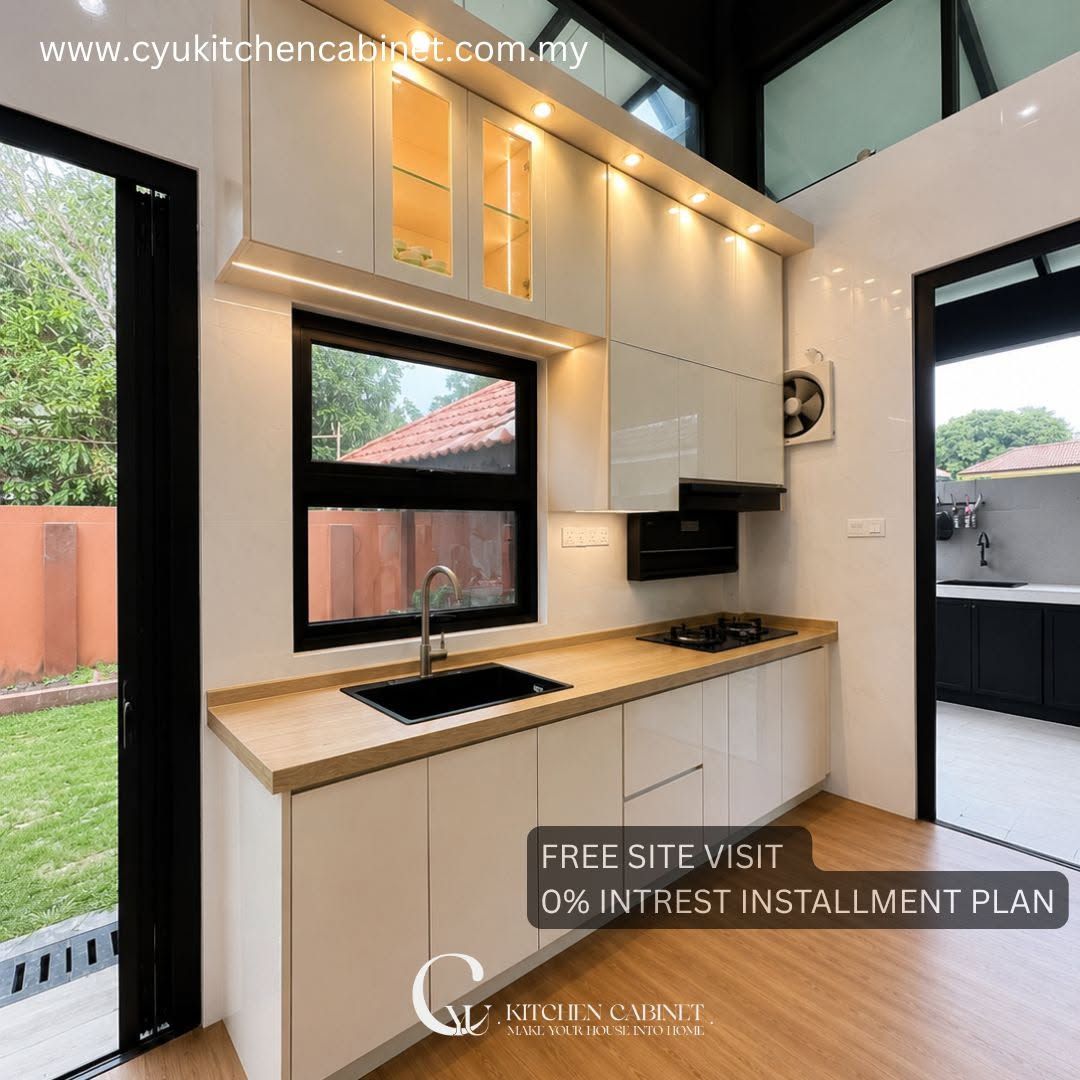 Melamine With Sintered Stone Kitchen Cabinet @ Nilai Impian