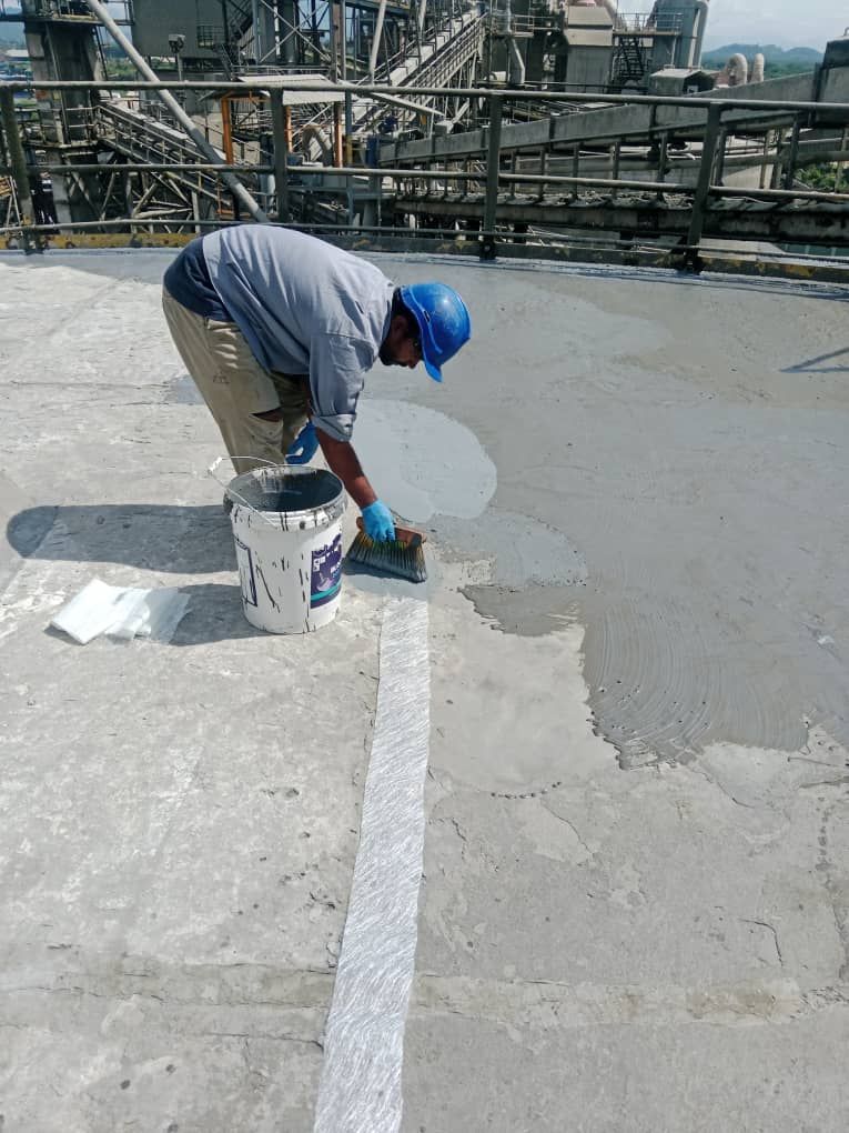 Application Of Bostik Base Waterproofing Compound In Progress