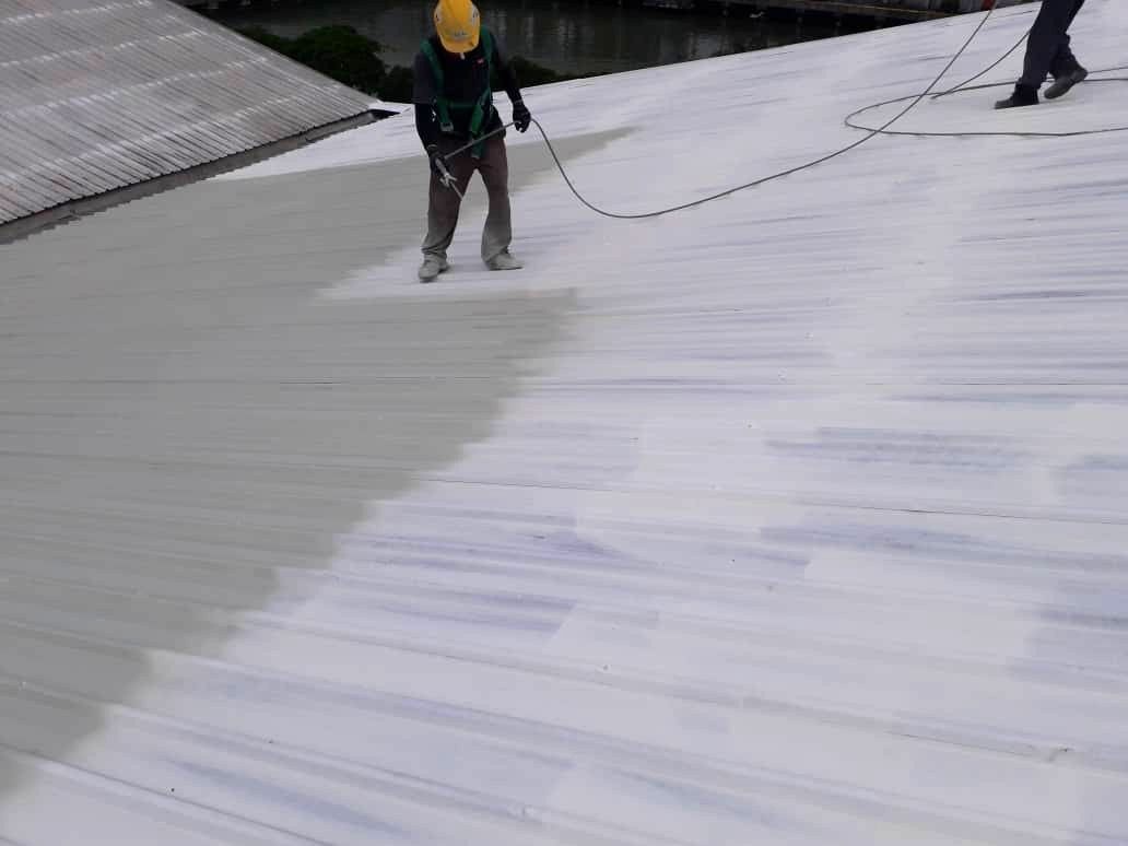 Application Of 1st Coat Of Protective Coating By Airless Spray